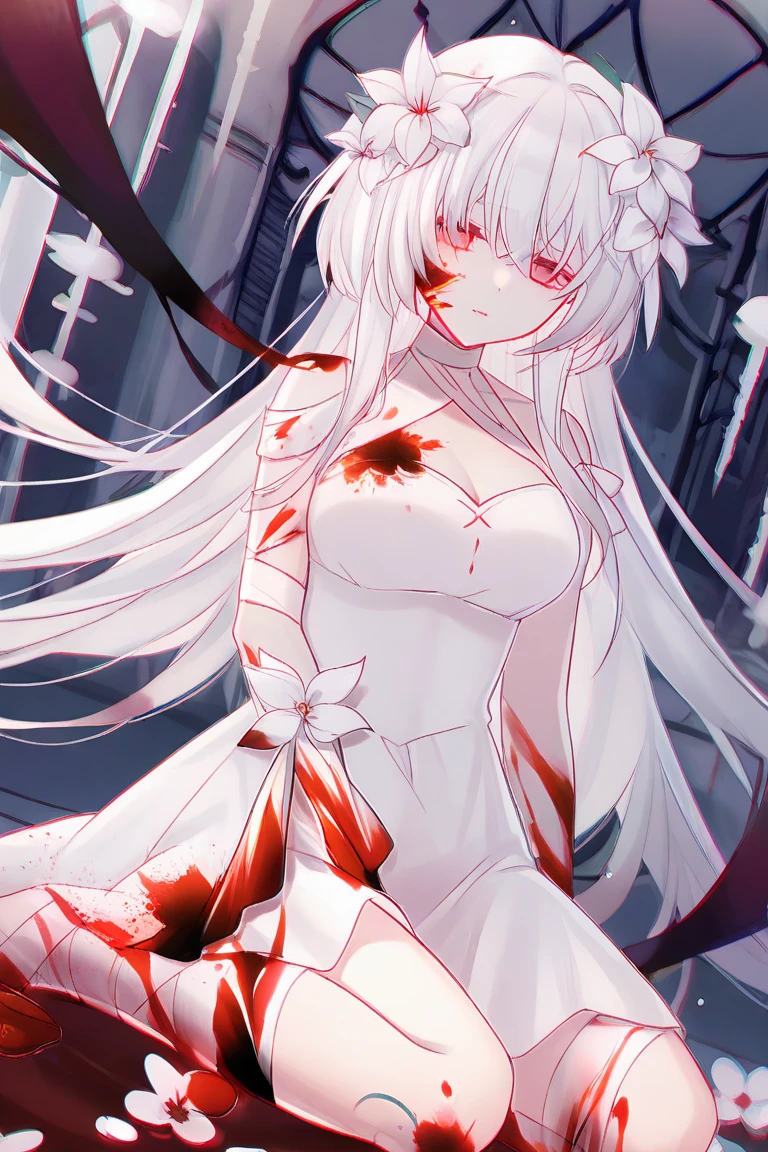 Blood dripping from his face、Anime girl holding a bow, Yandere, clean Detailed anime art, gapmoe Yandere, Gu Weiss, gapmoe Yandere grimdark, detailed Anime Artwork, Detailed digital anime art, beautiful Anime Artwork, Anime Artwork, Detailed anime art, Night Core, Crying blood and tears, Gu Weiss on pixiv artstation