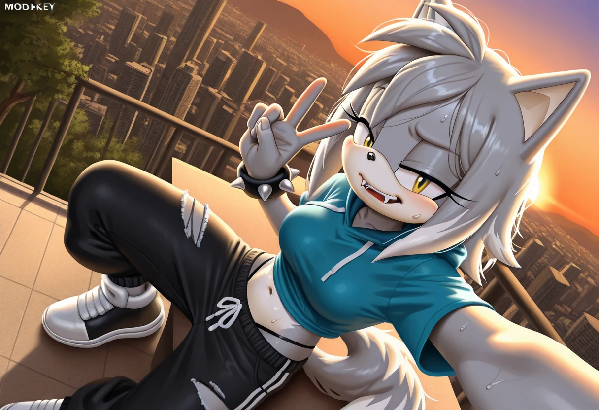High resolution、超High resolution, number々Awards for, Anatomically correct, In town, audience, Surrounded, woman, dancer, Silver Hair, Long Hair, Cat ear, Break dance, 3D Rendering, Cartoon, Precision, detail, Strength, Coolness
