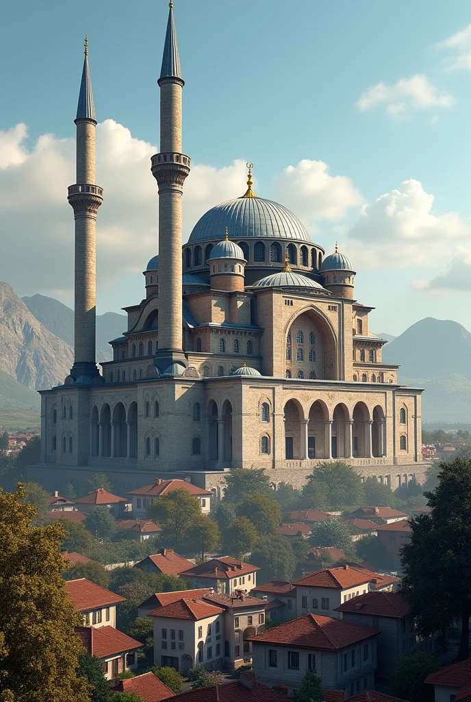 "The beauty of a mosque should not only be seen from the exterior but also from within".
"Beautiful mosque made with white marble, with big dome, with high minaret".
"A lake with beautiful mosque surrounded by mountains".
"Create stunning images that capture the spirit and beauty of Islamic architecture and design".