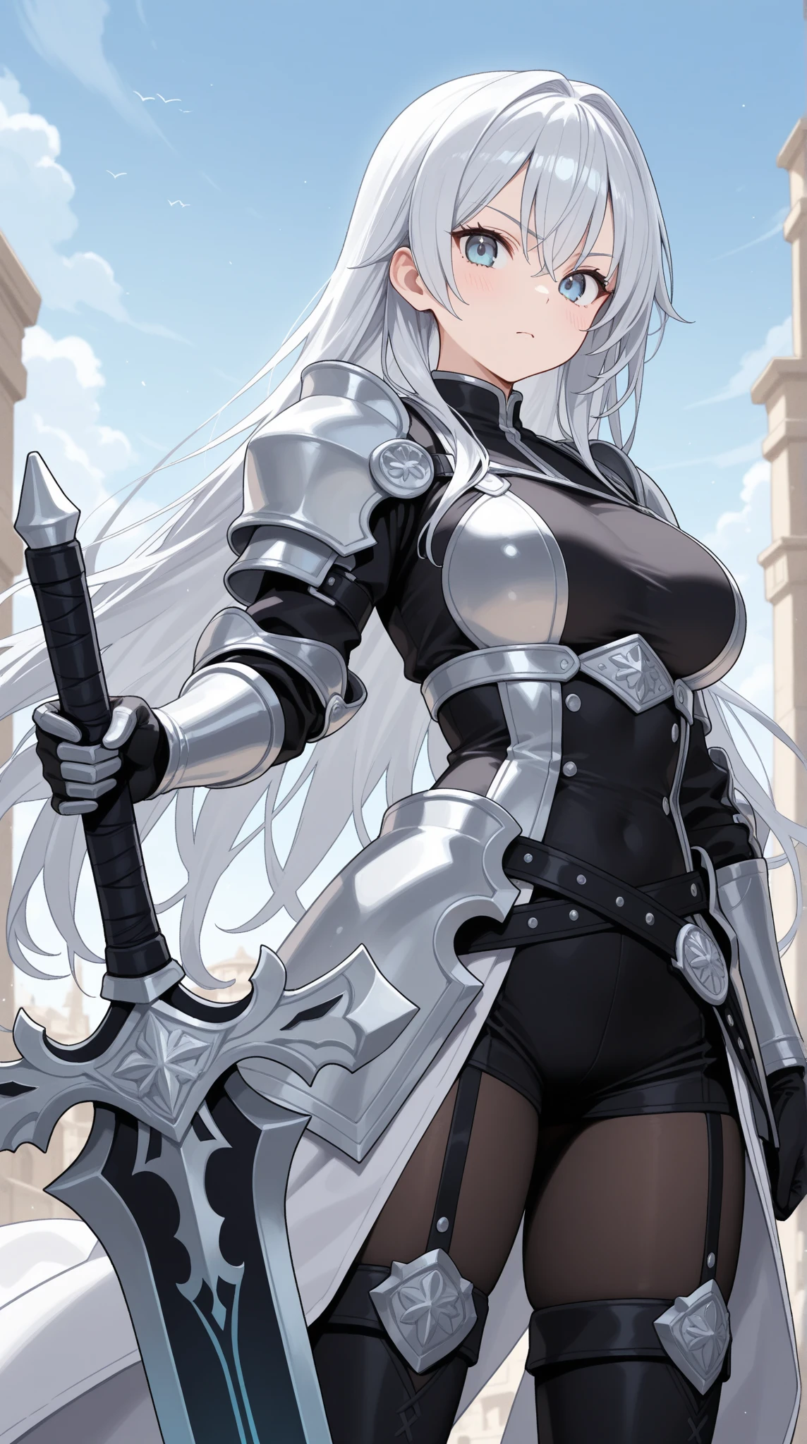 Holding a sword