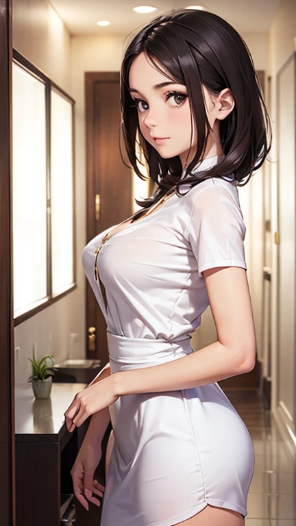 ((La mejor calidad)), ((Obra maestra)), (muy Detallado), alta resolucion, Cara perfecta, sexy, atractiva, ((8k)), tetas grandes, Utahime Iori