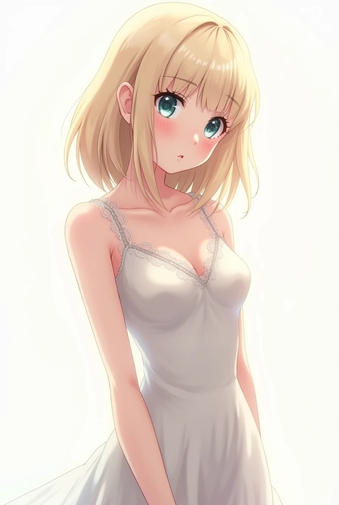 One angel wearing a yukata after a hot spring bath(:1.5)(Small body) (Orange Hair:1.5)(eyelash:1.2) (Mid-length hair:1.4), (Blue eyes)(Big Breasts:1.3)High Contrast