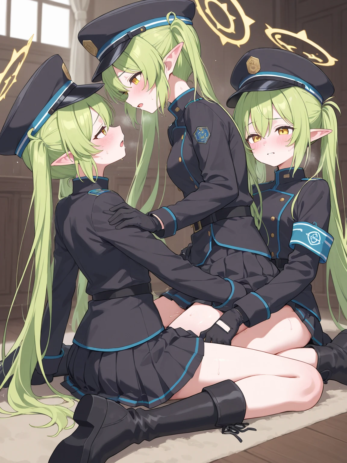 Several 12-year-old soldiers、Flat Chest、Nipples、pubic hair、Torn underwear、Orgy with Goblinain Street、Glaring、crowd、You are peeing on your own、Cry