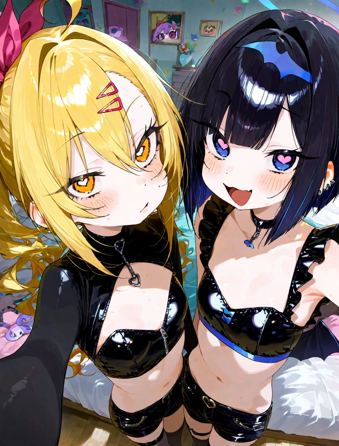 Delicate features, 狂気の笑face, Crazy Smile, Mouth wide open, Mouth open and teeth bared, wide lips, Very wide mouth, Frowning, Vermilion-tinted cheeks, Blonde Hair, Princess Cut, Ribbon hair ornament, brooch, Shiny candy blue dress, Gold embroidery,Lolita Style, Gothic style, Facing the audience, Otaku Room, Well-built body, Nice body, Ample breasts, Fleshy body,With eyes wide open、Scary atmosphere、Distorted facial expressions、ねじれた笑face、Bloody、Bleeding from the head、Blood splatter、whole body、Long Hair、Long bangs、(((Dark circles under the eyes)))、Pale skin、Feeling unwell、Pathological、邪悪な笑face、Crazy Eyes、(Grin)Dramatic makeup,Create mixed media art、Full body depiction on screen,whole body図,Well-built,Nice body,Shoulders wider,focus on,(face),Messy Hair,Yellow Eyes,(Glowing Eyes),(Blood splatter:1.5),Red light,笑face,big 笑face,tooth,psycho 笑face,gesugao,Dark city background,darkness,night,(close),Good Eyes, good teeth,サディスティックな笑face,,all,Shiny skin,詳細なface,Beautiful body,Adult,whole body油まみれで光沢感がある whole bodyから湯気が出ている Steam like a sauna room fills the entire screen. White breath from the mouth