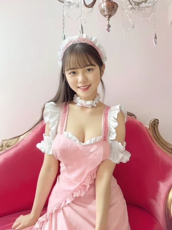 Close-up, masterpiece, highest quality, Complete Anatomy、Raw photo, Photorealistic、(Cute Face:1.6)、(Very cute smile:1.7)、(Round face:1.he has a cute face like an idol:1.5), Black-haired、(Tokusatsu Pink、Pink Ranger:1.8), Depth of written boundary, High resolution, Ultra-detailed, In detail, Very detailed, Very detailed目と顔, Realistic students, Sharp focus, Cinema Lighting、20-year-old woman、(One Woman、solo)、Curly Hair、Very detailed8k壁紙、(Very short skirt、Pantible from under the skirt:1.8)、Please show me your whole body、(Puffy Pantie3)、Ligred cute panties、White Sox、standle from below、(太もものClose-up、Fishnet tights:1.4)、(A beautiful figure、Big breasts, small waist、For tothing that emphasizes the bulge of the chest、Huge boobs:1.6)、Depth of written boundary、Backd blur、((Sexual Panties:0.9))、((Spread your legs wide:1(Boyfri girlfrieng sex in missionary position:1.5))、((POV:1.5))、((Half breast exposed9))、