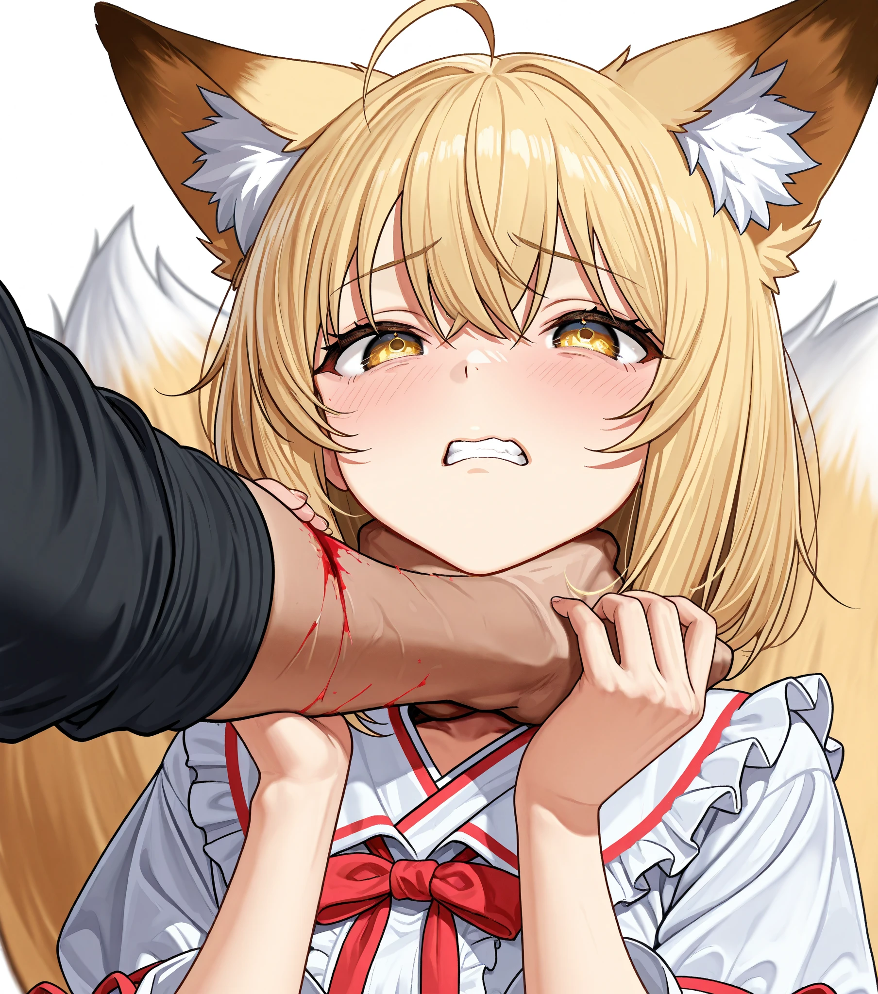 Score_9, Score_8_up, Score_7_up, Score_6_up, Score_5_up, Score_4_up, source_anime, 1girl, anime style, anime screencap, holo, brown hair,long hair,red eyes, wolf girl,wolf ear,wolf tail, pussy juice, cute, excited, horny, heavy breathing, penis, wet penis, saliva, penis licking, smegma