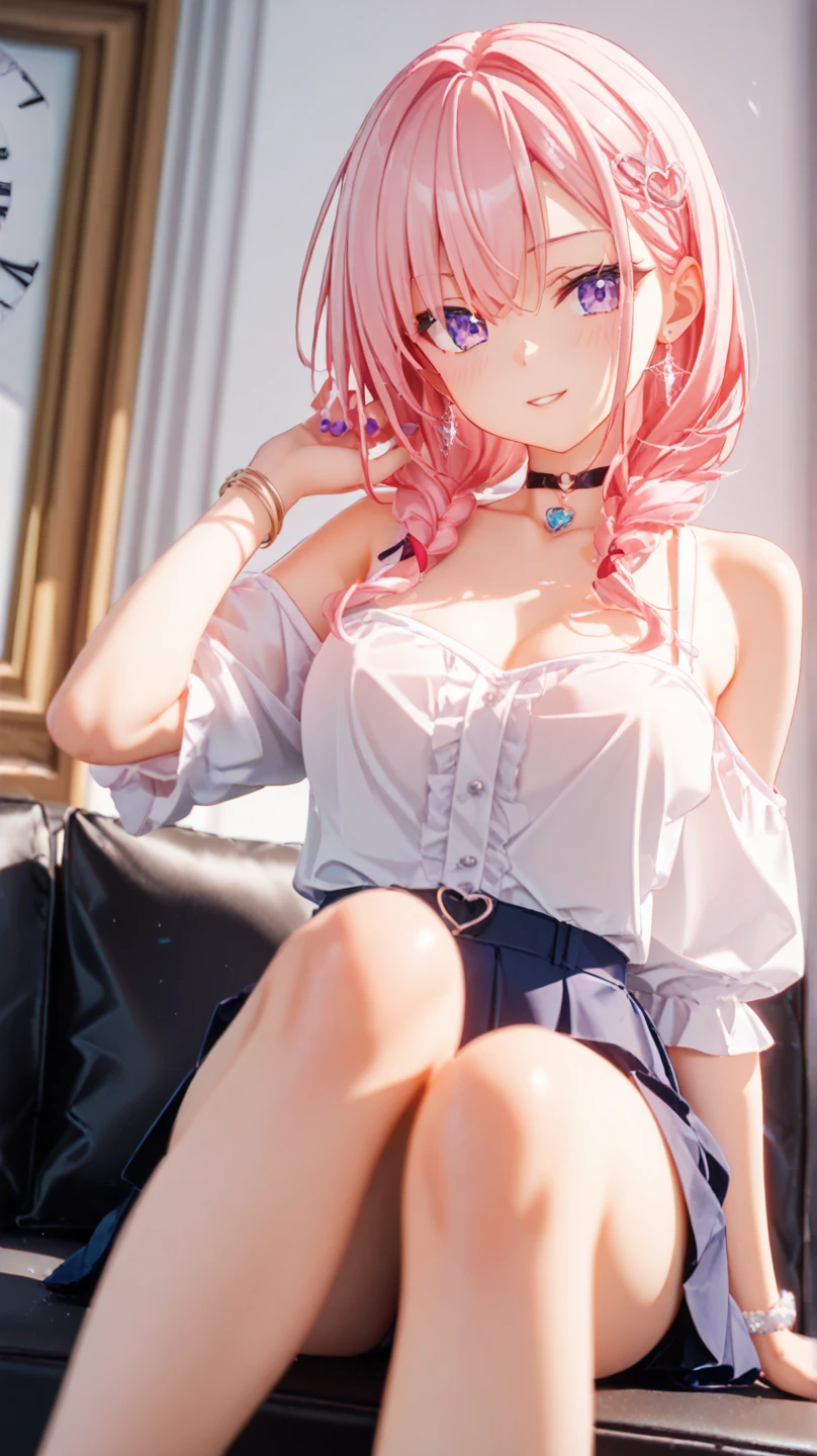 best quality, masterpiece, photorealistic, 1girl, 15 years old, Beautiful face, (photo realistic:1.3), rim lighting, (high detailed skin:1.2), 8k uhd, dslr, high quality, high resolution, 4k, 8k, Bokeh, absurdres, best ratio four finger and one thumb, (realistic:1.3), cute 1girl, 1girl laying on a bed, a cute girl, very beautiful cosplay girl, anime style 4 k, beautiful cosplayer, ultra hd 8K, , ({minato aqua Cosplay}, {Cosplay of Aqua Minato hololive}, {hololive}, {Vtuber cosplay}), ({pink haired with light blue highlight hairstyle, pink hair}, {beautiful hair,} {realistic hair}), ({pink eyes}, {beautiful eyes}, {simetrical eyes}, {best proportion}, {Gently smile}, {natural make up}, {Cute Face}), ({best anatomy, best leg anatomy, best, hand anatomy}, {medium breast}, {wearing white sweater}, {White sweater}, {Wearing black legging}, {Black Legging}) ({Bed}, {white bed}, {Looking up, view from above})