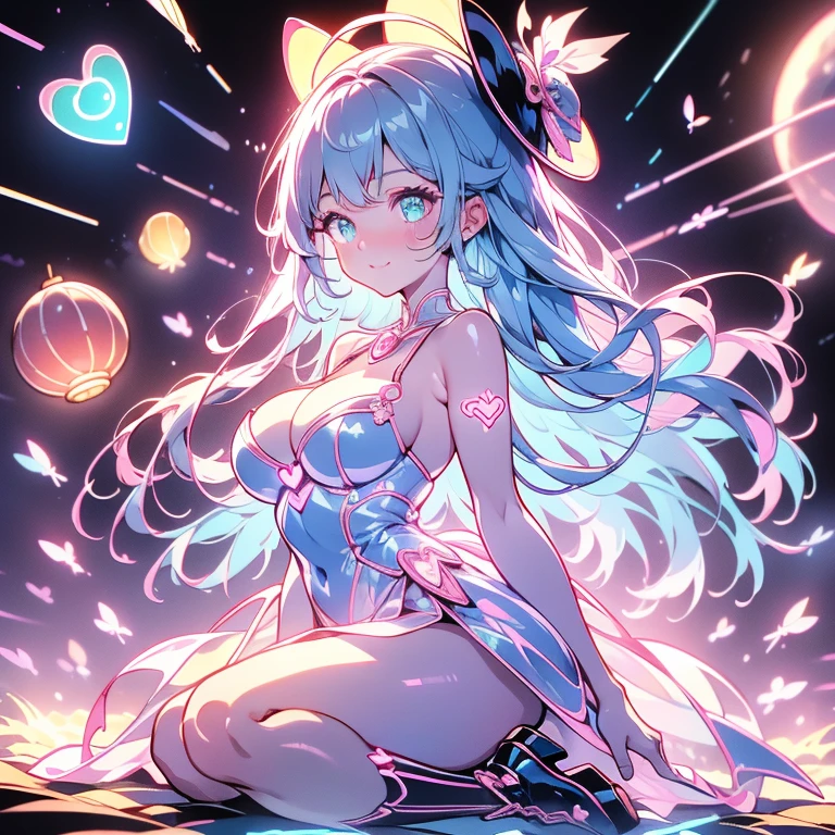 ((Masterpieces, of the highest quality, colorful art (Pendants), Beautiful and aesthetic: 1.3)), (Golden ratio: 1.3), (Full body: 1.3), (Super Detail: 1.3), (1 girl: 1.3), (Fractal Art: 1.3), (Glitter Pupil)), patterns, (Iridescent hair, Colorful hair, Half bright colorful and half pink hair: 1.2)), Colorful, Writing, (Heterochromia), (Colorful: 1.5), (((Shy face)), ((large full breasts)), (Hyper-detailing), ((delicate detail)), (intricate-detail), ((Cinematic Light, Highest quality backlight)), High contrast, ((The best lighting, Very delicate and beautiful)), (( Cinematic Light)), (ray trace reflection, Glow), (((glowing aura)), ((Glowing hair)), ((Super Detail)), (in 8K)), ((a closeup)), ((Clear skin)), (Showering), ((Seductive smile)) ,((high angle full body shot)),((On the bet)),(Colorful feathers on the back,,,,,), Extend your left hand, (Full body:1.2),(look at viewr:1.2),(all-fours:1.2),Ass, Of the power of the buttocks, Back, Shooting stars and windy background detail background