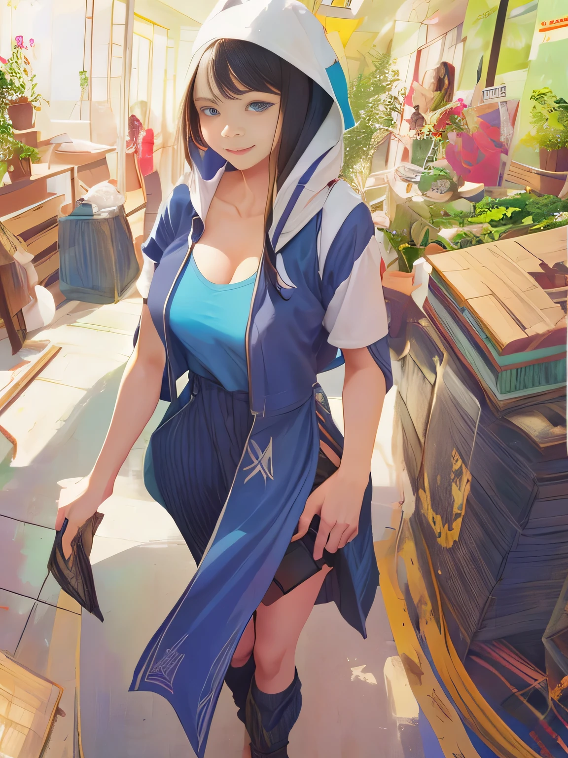 (((best quality、highest resolution、Max Masterpiece、8k)))、(((detailed face)))(((cute face)))(((Baby Face)))(((Young contour)))(((Lovely Eyes and Nose)))、((( Blizzard 10 )))(((model body type)))(((Perfect Podiline)))、(((Big Breasts 1.0)))(((Big Cleavage 1.5)))(((nsfw)))、(((Long Straight Hair)))Wind clothes(Overexposure、miniskirt) Wide々crowded living room(((Dynamic posing)))(((random standing pose)))((Smile))(((Extra shot)))