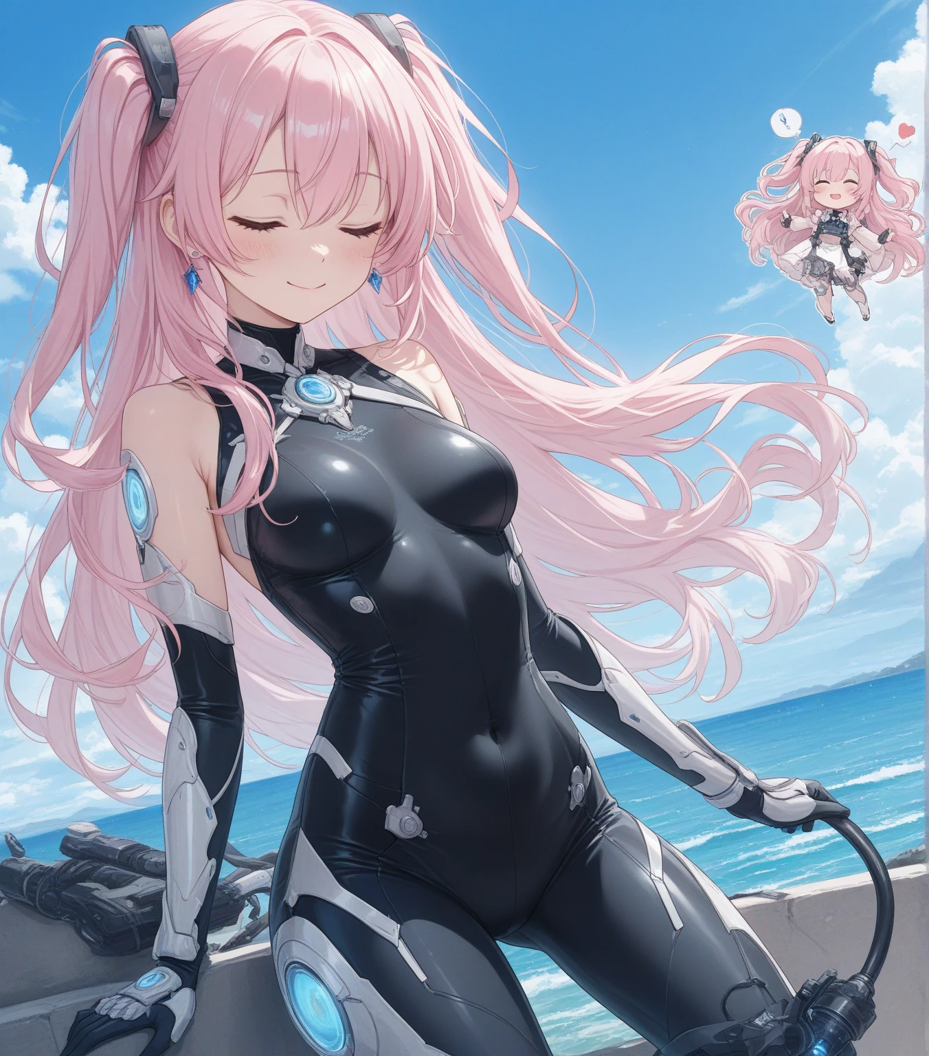 1girl, absurdres, bikini, black_bikini, black_jacket, bracelet, round chest, closed_mouth, smile,happy collarbone, commentary_request,alice (nikke), hair_ornament, hairclip, highre, idolmaster, idolmaster_shiny_colors, jacket, jewelry, large_chest, looking_at_viewer, multiple_bracelets, navel, off_shoulder, open_clothes, open_jacket, pearl_bracelet, purple_eyes, long_hair, side-tie_bikini_bottom, signature, strap_slip, swimsuit, twintails, very long hair, grey hair, headset with baby bunny ears, pink eyes, shrug \(clothing\), multicolored gloves,sitting in a beach,lay on towel,full body,sexy pose,hand hold a drink,sitting underneath a beach umbrella ,whole body ,3/4 angle, fish fov
BREAK
((masterpiece)), (top quality), (best quality), (((ultra-detailed, 8k quality))), (large masterpiece digital art), (detailed line art), ((perfect anatomy)), extremely detailed body, extremely detailed finger, best hands, perfect face,perfect ears, beautiful face, (blush), extremely detailed eyes, ((expressive eyes)), gradient eyes, beautiful eyes,glowing eye pupils,perfect ears,perfect eyes, perfect fingers,perfect nails,
BREAK
(intricate background of scene decorations), beach space,after noon atmosphere,after noon light,sandy beach,pov eye,1 lighting,dynamic lightin,palm trees,sea starts,sparkles,calamari on the bach,rocks,1towel1 drink,beach umbrella