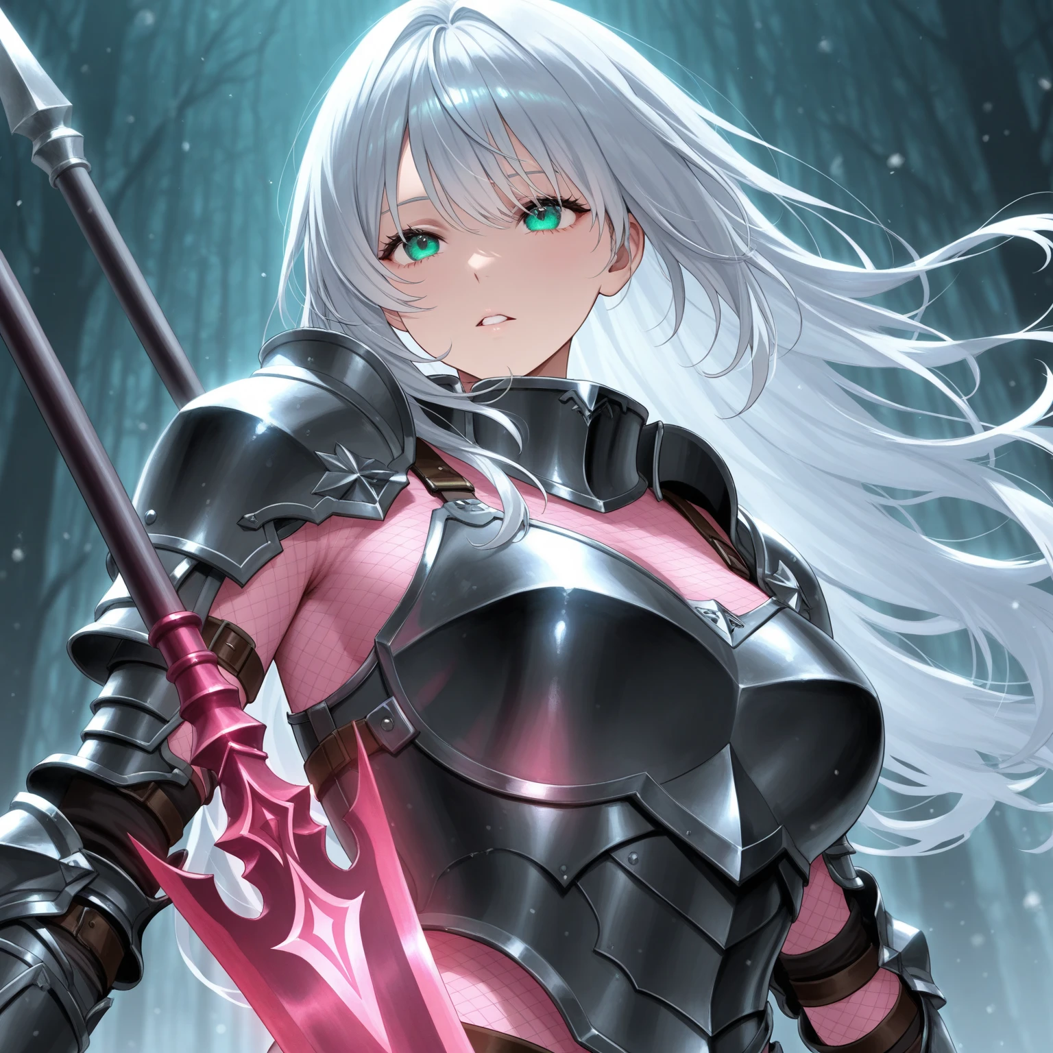 A girl is posing for a photo, cute女の子, Enchanting girl, Anime Girls, (Light purple hair、Wavy Hair、Twin Drill), (Red eyes, Droopy eyes), ((Dark Skin)), break (((Silver Armor、Lower body armor、Chain Mail、Jeweled Breastplate、Gauntlet、Shingard、Red Cape)))、 (((Highest quality)), ((masterpiece)), (Very detailed), (High resolution), (Beautiful sparkle), (High detail), (Anatomically correct)), ((Realistic)), ((The best CG)), Highly detailed art, CG illustration, 16K, 1080P, Oil paints:1.2, (((One Girl))), (Symmetrical facial features, Perfect Face), Beautiful clavicle, (Beautiful fingers), (Beautiful breasts, (Ｃcup)), Beautiful body, Beautiful thighs, Beautiful legs, Perfect round ass, (((Detailed skin, Oily skin, Textured skin, Beautiful Skin))), (((Baby Face, cute, 16 years old))), double eyelid, Long eyelashes, (Expression of fine eyes, Beautiful and delicate eyes, Sparkling eyes, Eye Reflexes), (Beautiful Nose,Thin Nose), (Glossy Lips, Beautiful Lips, Thick lips), (Beautiful Hair, Shiny Hair, Shiny Hair), Hair fluttering), (Serious expression), break (noon、(Fantasy World、in the forest)), ((walking、Cowboy Shot))