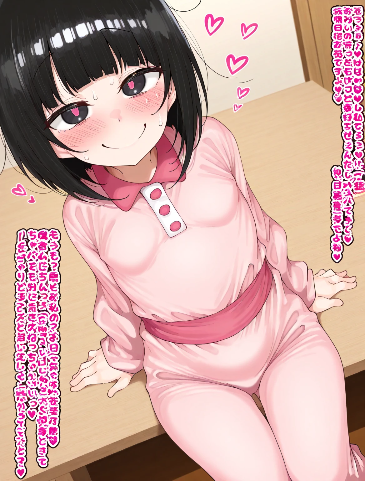 (masterpiece:1.3), (ultra detailed:1.2), (1girl:1.8), (bed room:1.5), (cowboy shot, from below:1.5),
teens, random hair,
(baby face, cute face:1.4), (smile, grin:1.2), (small breast:1.3), (breath, steam:1.2), (face detailed, body detailed:1.6), (pajama:1.5), (pajama detailed:1.7), (looking at viewer:1.2), (cameltoe:1.2)