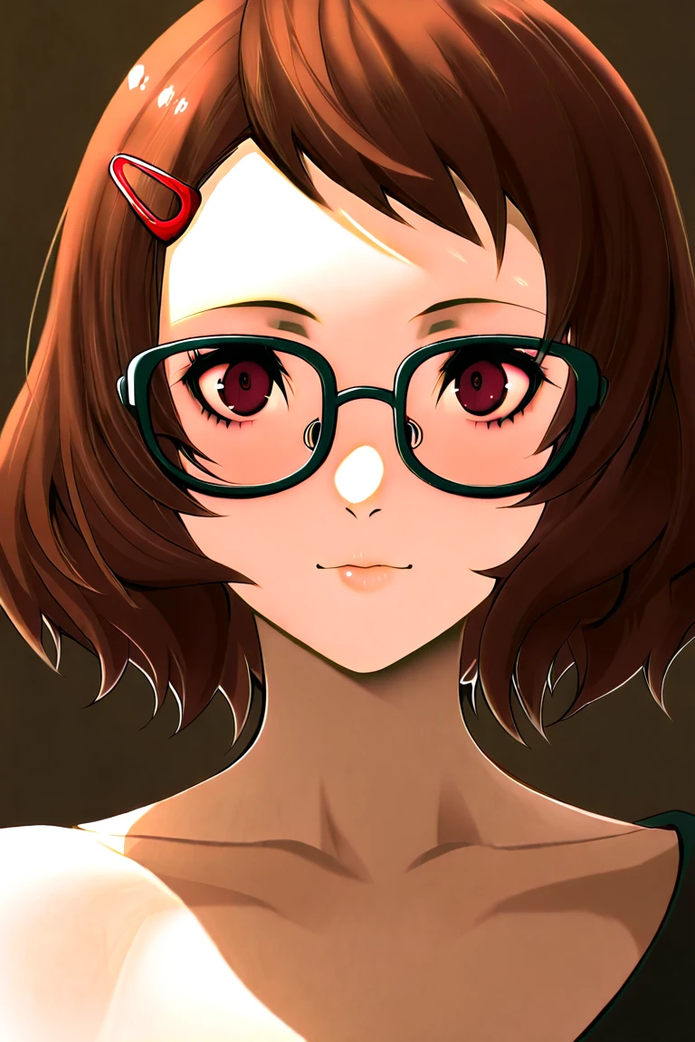 (masterpiece:1.2), (best quality), (ultra detailed), (8k, 4k, intricate),(full-body-shot:1), (highly detailed:1.2),(detailed face:1.2), (detailed background),detailed landscape, ((portrait)), (dynamic pose:1.2) <lora:more_details:0.5> <lora:velma:0.7>velma, 1girl, solo, breasts, looking at viewer, short hair, skirt, large breasts, brown hair, brown eyes, pantyhose, pleated skirt, glasses, sweater, turtleneck, ribbed sweater, turtleneck sweater, orange shirt, orange sweater,upper body