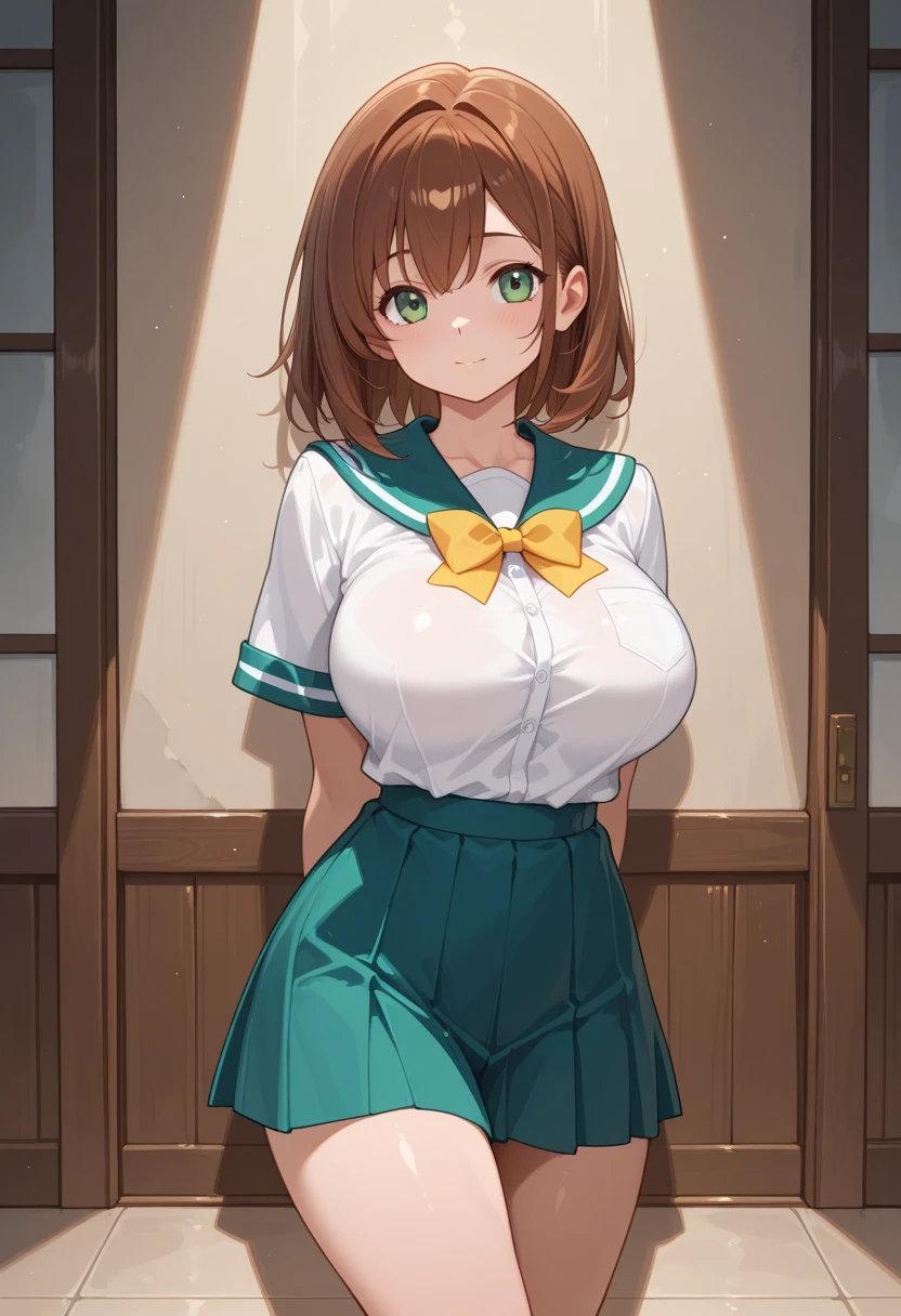 masterpiece, Highest quality,alone, (Detailed face), Minami Kotori, Curved body, Huge breasts,from the front,Sweaty, Embarrassing,mini skirt、Miniskirt Police、Spread your legs、白いpanties、(panties、 white ),Earrings, Elbow hand pockets, tie , Are standing,Police hat,On the street,View your viewers, Cowboy Shot, Thighs, Wide Hips, Knee socks 、Nipplesが見えている、Nipples、Topless、Topless