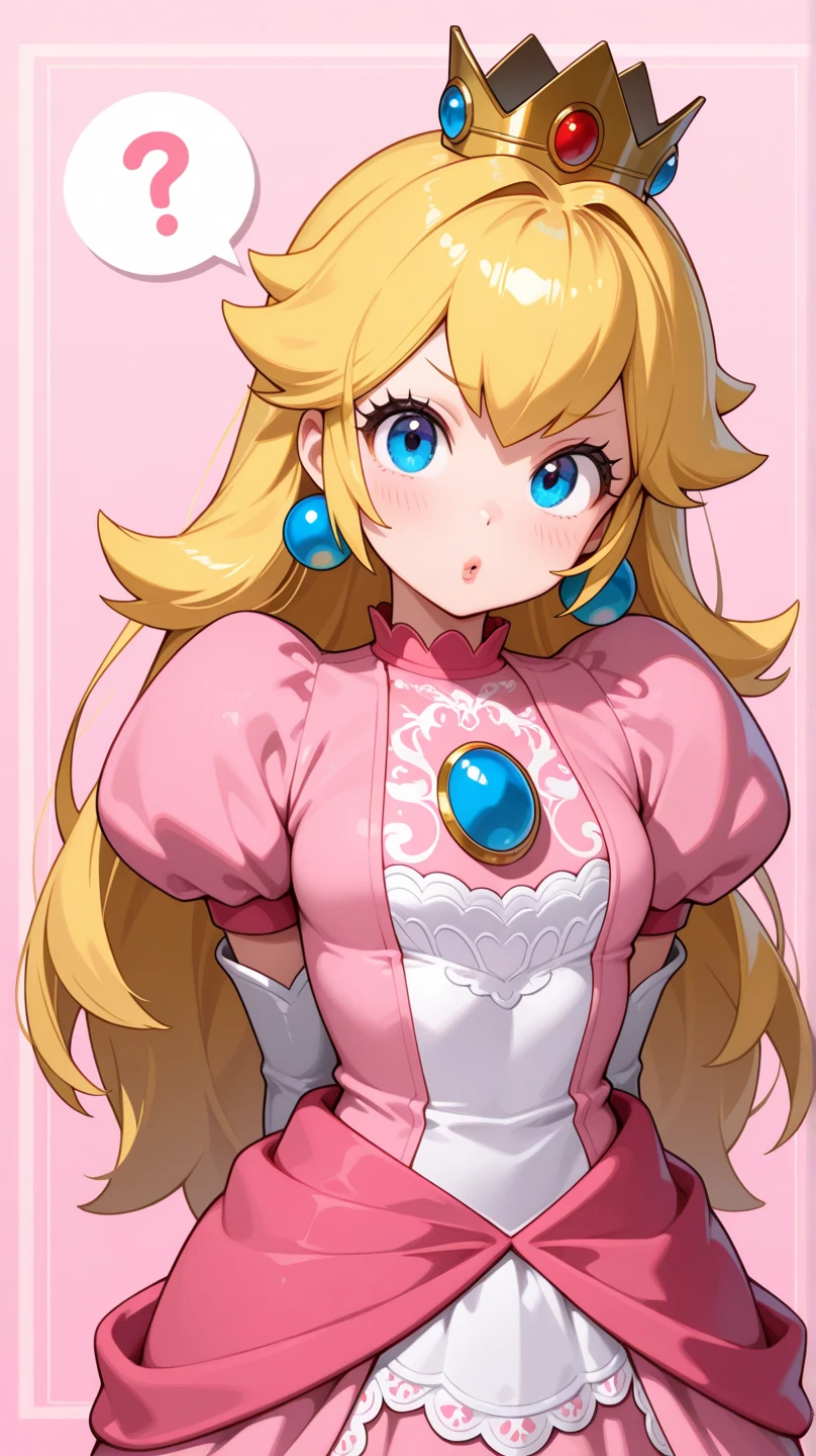 oppai, upper body, sparkling, portrait, close up, <lora:PrincessPeachMovie:0.8> Princess Peach, pink dress