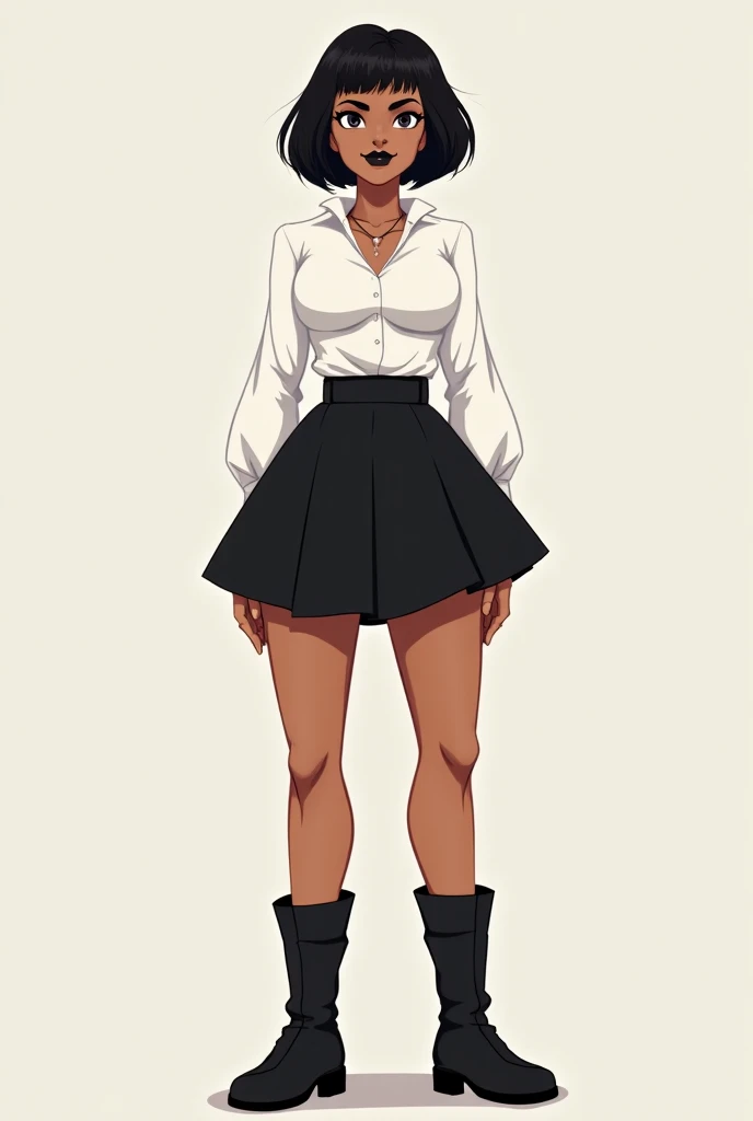 score_9, score_8_up, score_7_up, score_7, Expressiveh,best quality, masterpiece, ultra high resolution,
(demon boy:1.35), tomboy, solo, jewelry, necklace, skirt, earrings, shoes, full_body, double_bun, sneakers, hair_bun, horns, horny, ((hands_on_hips)), standing, dark_skin, dark-skinned_female, black_hair, socks, off_shoulder, strapless