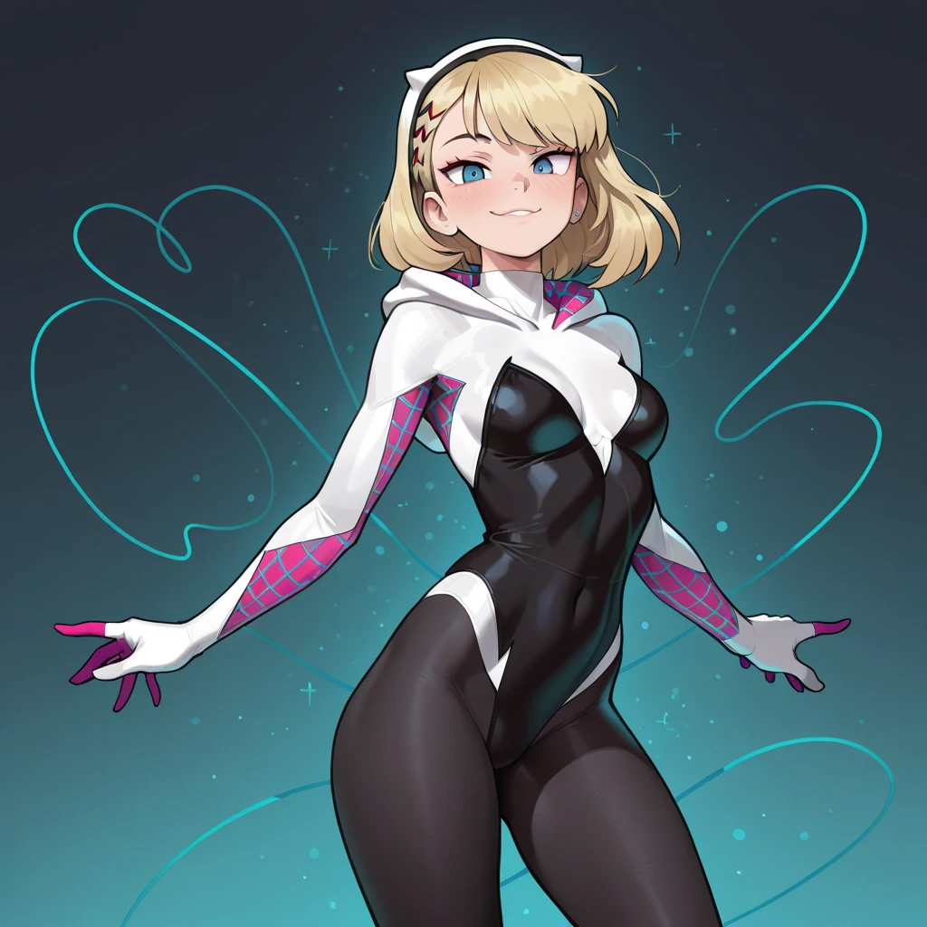 4k, high_quality, beautiful girl, blonde, marvel, upper_body, arms_up, armpits, cute_pose, accurate_face, Accurate_body,