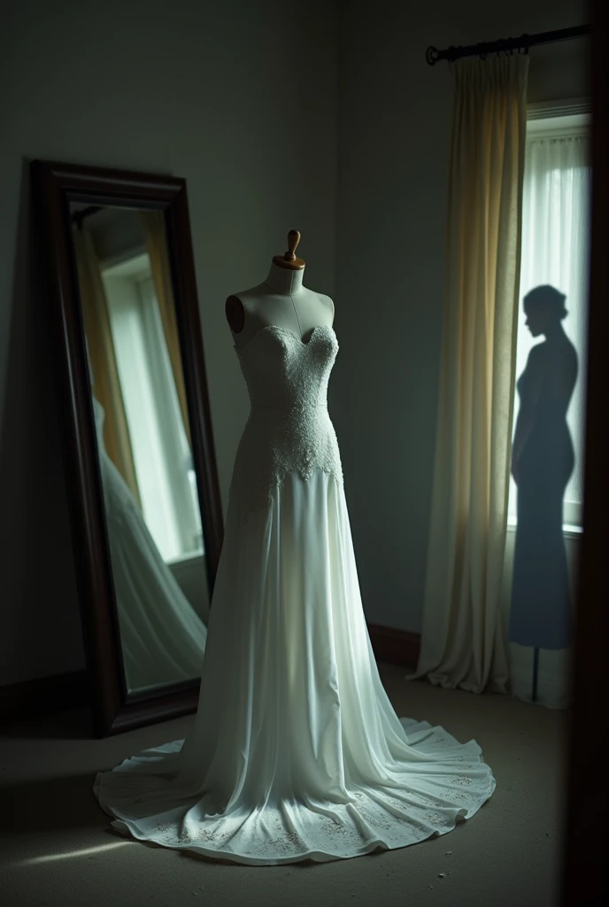 1girl, <lora:xl_Invisible person:1> Invisible person, wedding dress