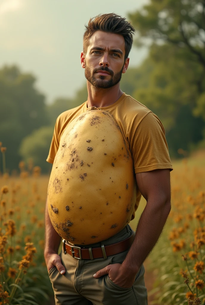 uma imagem ultra-realista de um homem de 30 anos com corpo atletico, wearing a Ghostface mask , peito largo, The background of the image is a beautiful day in the corn field, homem alto e muscular, peito peludo, melhor qualidade, luz magnifica, parte superior do corpo, sombra, volumeric lighting, foco central, low camera angle, tattooed on neck, pissing.