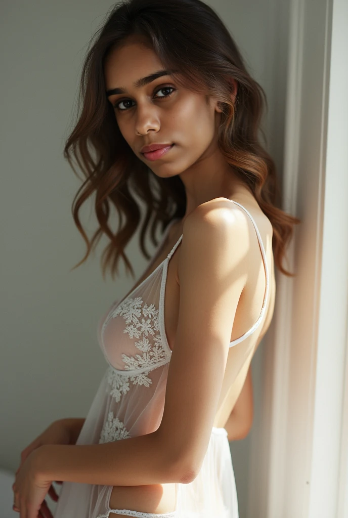 femme alonee, latina, curly hair, perfect body, photo, alone