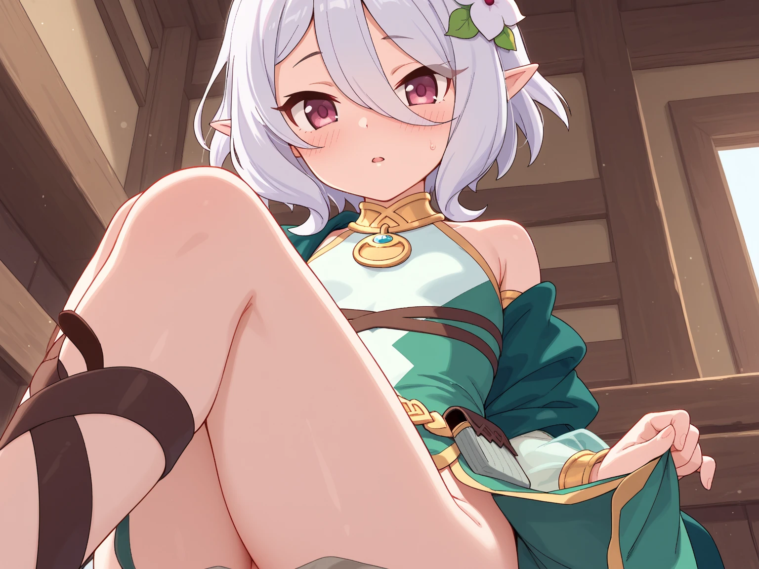 NSFW,masterpiece,Top image quality,Best Quality,kokkoro,((1man with 1woman,Having sex)), Cowgirl,Riding on top of a naked man