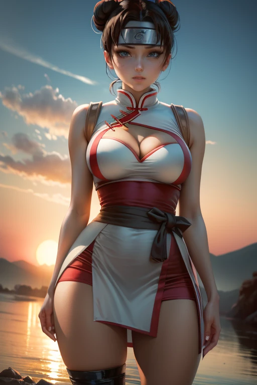 1female,45 yers old,A MILF,熟妇,mature,extremely large bosom,huge tit, 独奏,(Background with:Huge Moon,the rainforest,lotus flower) She has short black hair,bobo head,,seen from the front, standing in forest, mostly cloudy sky,(((tmasterpiece),(Very detailed CG unity 8K wallpaper),best qualtiy,cinmatic lighting,detailed back ground,beatiful detailed eyes,Bright pupils,Black eyes,Snow-whiteskin,Redlip(Very fine and beautiful),(Beautiful and detailed eye description),ultra - detailed,tmasterpiece,))facing at camera,A high resolution,ultra - detailed),revealing breasts,Bare genitalia, Bulge,legs are open,Raised sexy,Camel toes,Flushed complexion,Desire for dissatisfaction,frontage,on cheongsam,Chinese flight attendant(Wearing:校服,Transparent apron)