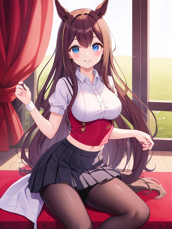 ((highest quality、High resolution、Highly detailed CG Unity 8K wallpaper))、detailed face、perfect body、unparalleled beauty、beautiful breasts、open your legs、shy smile、I'm seducing you、sing、dance、((She lifts up her skirt and shows no panties on the live stage))、Love juice dripping from the vagina