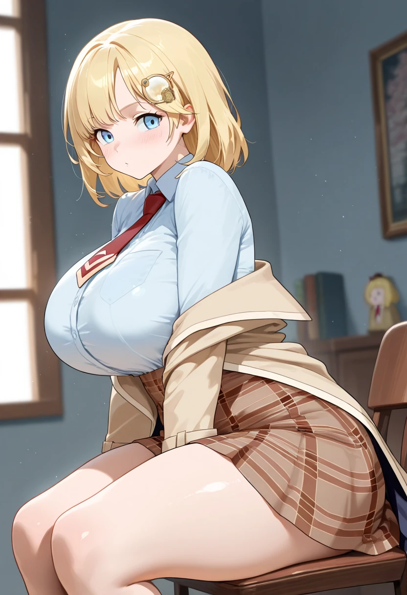 high resolution、4K、Masterpiece、1 big breasted girls、School、classroom、Black Loafericro Mini Skirt、No panties、blush、Black knee-high socks、Absolute area、Masturbation、Love juice、Climax、Squirting、Full body portrait、tough、sit、Spread your legs、Exposing the breasts、Bare your breasts、Nipples、Pantyhose pull、pussy、insert egg、Love juice、pussy egg,pussy in egg、pussy spawning egg,Put an egg in your crotch、Egg in pussy,Lay an egg、Spawning、Put eggs out of pussy