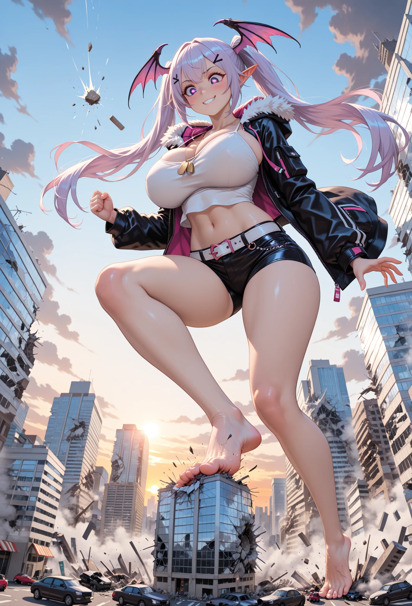 (Masterpiece, High Quality, Top quality, High-Detailed, Detailed CG, Cinematic Shadow, Cinematic Scene, Beautiful Detailed Eyes, Ultra Resolution, Depth of Field, High Resolution, Masterpiece: 1.2), (Mobile Suit Gundam: The Witch from Mercury - Character: Secelia Dote (セセリア・ドート)), Looking At The Audience, (Angry Expression:1.2), (Erotic Expression:1.0), Anime Art style, Dynamic Angle, Dynamic Pose, Silver Hair, Cyan Eye, Blue eye, Sparkling Eye, Huge Breast, Big Breast, Five Fingers, Hand, Arms, Legs, Spread Legs, Thick Thighs, Shoes, Sport Shoes, (Swimsuit:1.2), (Black Color Swimsuit:1.0), (Sparkling Swimsuit), (Sparkling Swimsuit), Machines Backgrounds, Retro City Background, Dark Background, Ice