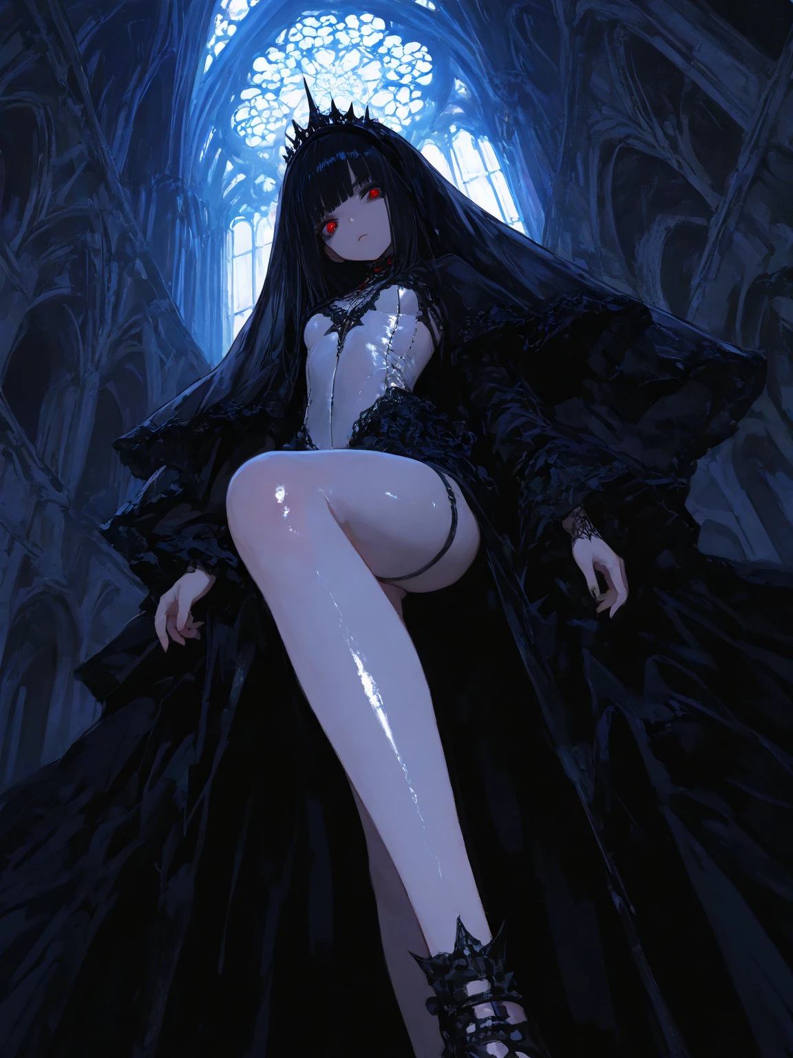 anime girl in black dress bending over with high heels, concept art by Shitao, pixiv, sots art, high heels. anime style at pixiv, fine details. girls frontline, smooth anime cg art, twintails white_gloves, clean detailed anime art, azur lane style, guweiz, from girls frontline, detailed key anime art