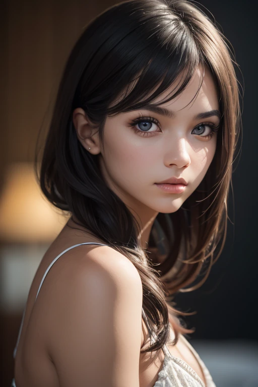 A Brazilian girl in a transparent red doll showing through, sensual, olhos azuis, 17 anos, jovem,corpo inteiro, Beautiful ethereal, esguio, pequeno, luz suave, ((Estilo David Hamilton)), imagem de close-up, masutepiece, melhor qualidade, Fotorrealista, 8k, high resolution, pele detalhada, 8k UHD, Digital SLR, soft lighting, alta qualidade