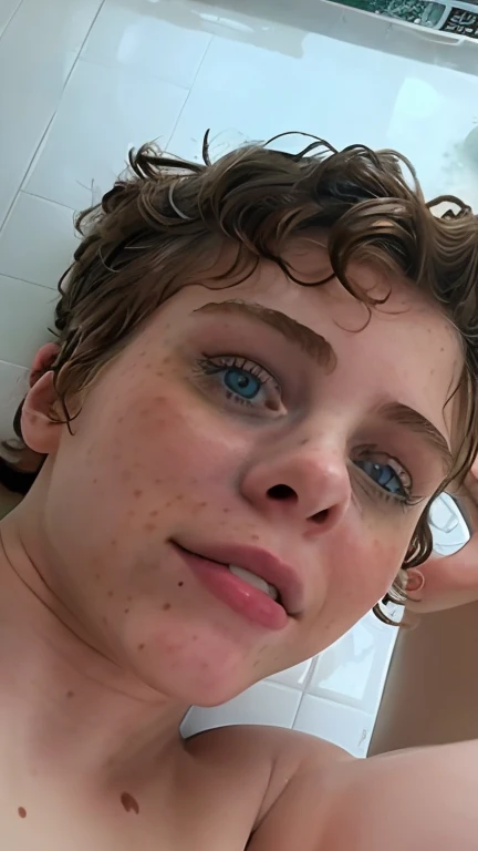 ((s0ph)), Sophia Lillis desnuda ,vista de lado, sonrisa, autofoto, submerged in the bathtub, mojada, gotas de agua recorriendo la cara,pelo corto, pelo mojado, pecas ,pecho pecoso,pecho diminuto,, tetas pecosas ,vista de espaldas, primer plano de culo ,culo bonito,delgada, flaca, vagina peluda