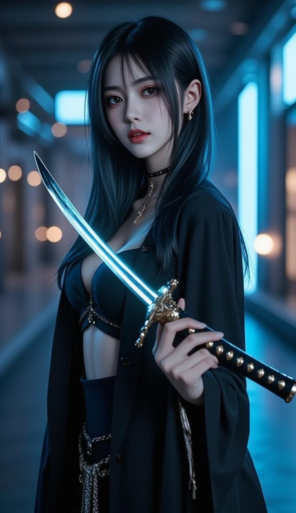 (Cute beautiful girl)(13 years old)(Middle school students)(Dragon on background)(Big Breasts)female, Holding a black sickle emblazoned with a symbol of Japan signifying death, Black flames emerge from the decoration., The sickle blade comes out of it.、A black wind blows with the ghost of a skull, Judy female with perfect face and scythe is wearing the appropriate outfit of scythe steel, The female has black hair, The woman is the incarnation of the Grim Reaper., (The background of the CG 8k module is very detailed) (Highest quality), (Best illustrations), (Best shade), Very detailed t--v6