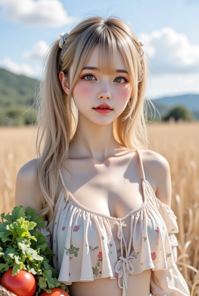 (On all fours)(nakedのギャル女性)、(Nipples are visible)、(Genitals and pubic hair are visible)、Realistic, masterpiece, highest quality, Highest Resolution, Japanese , Full body photo, Looks sleepy, Spaced out, Open your mouth, Beautiful and detailed eye drawing, (Droopy eyes:1.3), Dark Eyes, Thin eyebrows, Draw eyelashes carefully, Eyelash extensions, Gal Makeup, Orange Cheeks, (White brown wavy hair, Long Hair, middle part:1.3), (Hidden eyelid wrinkles:1.3), (naked、No clothing), (The subject was photographed from the front:1.3), (Flower Field:1.3), ( Naughty pose)、(nakedのギャル)、On all fours、Six Pack、ponytail