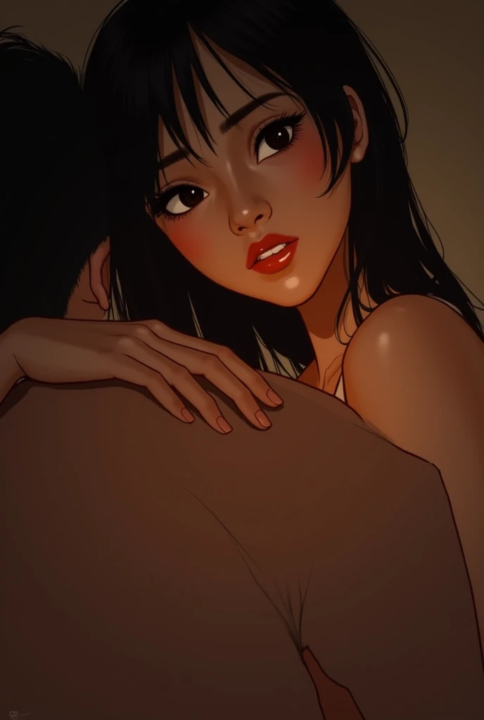 score_9_up, score_8_up, score_7_up, 1girl, solo, mature female, ((Azula)), black tied hair, yellow eyes, red lips, parted lips, fit slim body, ((perfect medium erected breast)), (((nude tits, red tight transparent thong, red stockings))), (((red bedroom))), perfect model body, wide hips, (((in bed)))(((having sex in 69 position)))(((sucking penis)))(((blowjob in 69 position)))(((man licking her pussy))), lewd view,