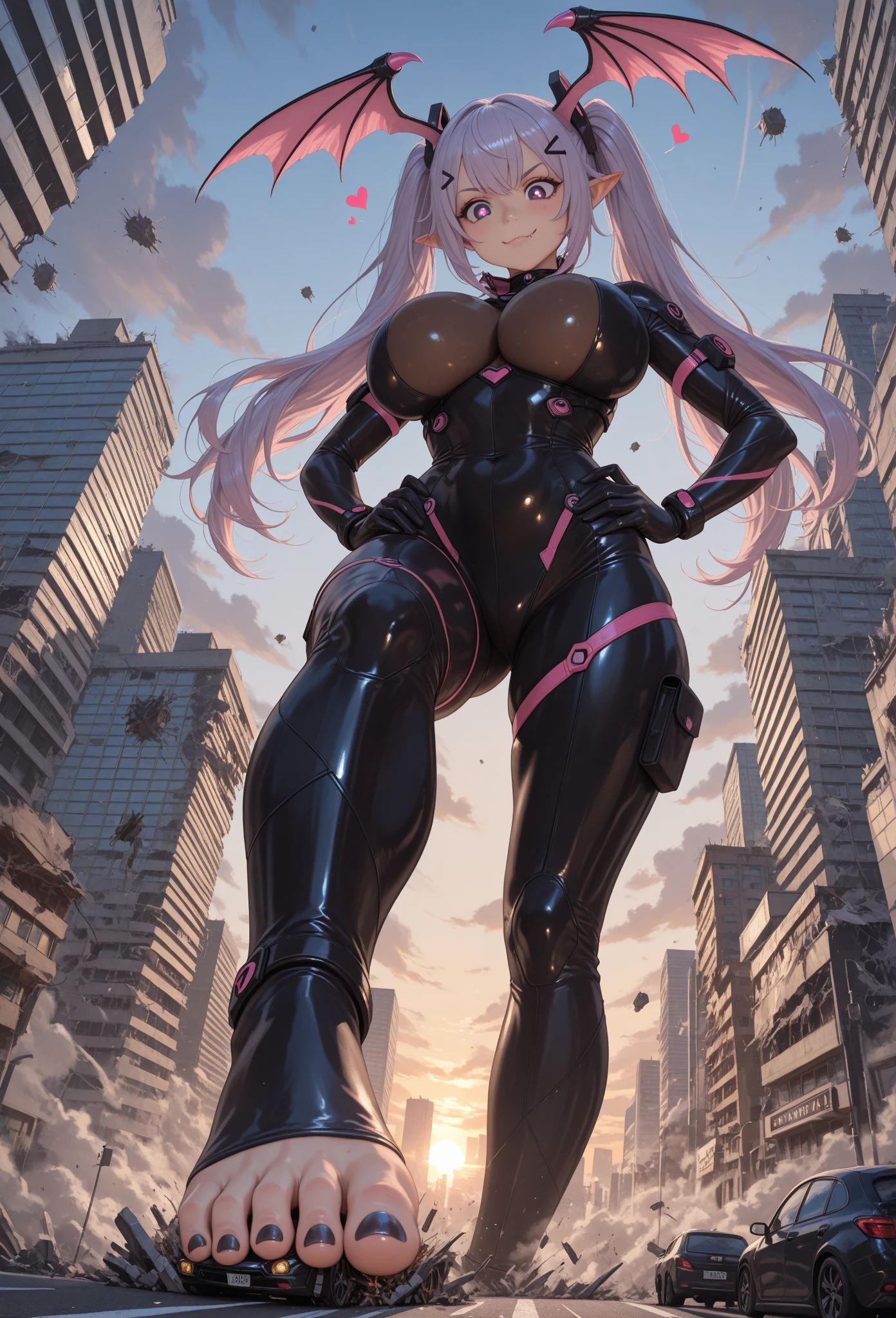 best quality, insanely detailed, nino nakano, breasts, blush, looking at viewer, cheerful eyes, arousal,long sleeve leotard, highleg leotard, athletic leotard, tight leotard, full body, spread legs, roof top background, airwalking