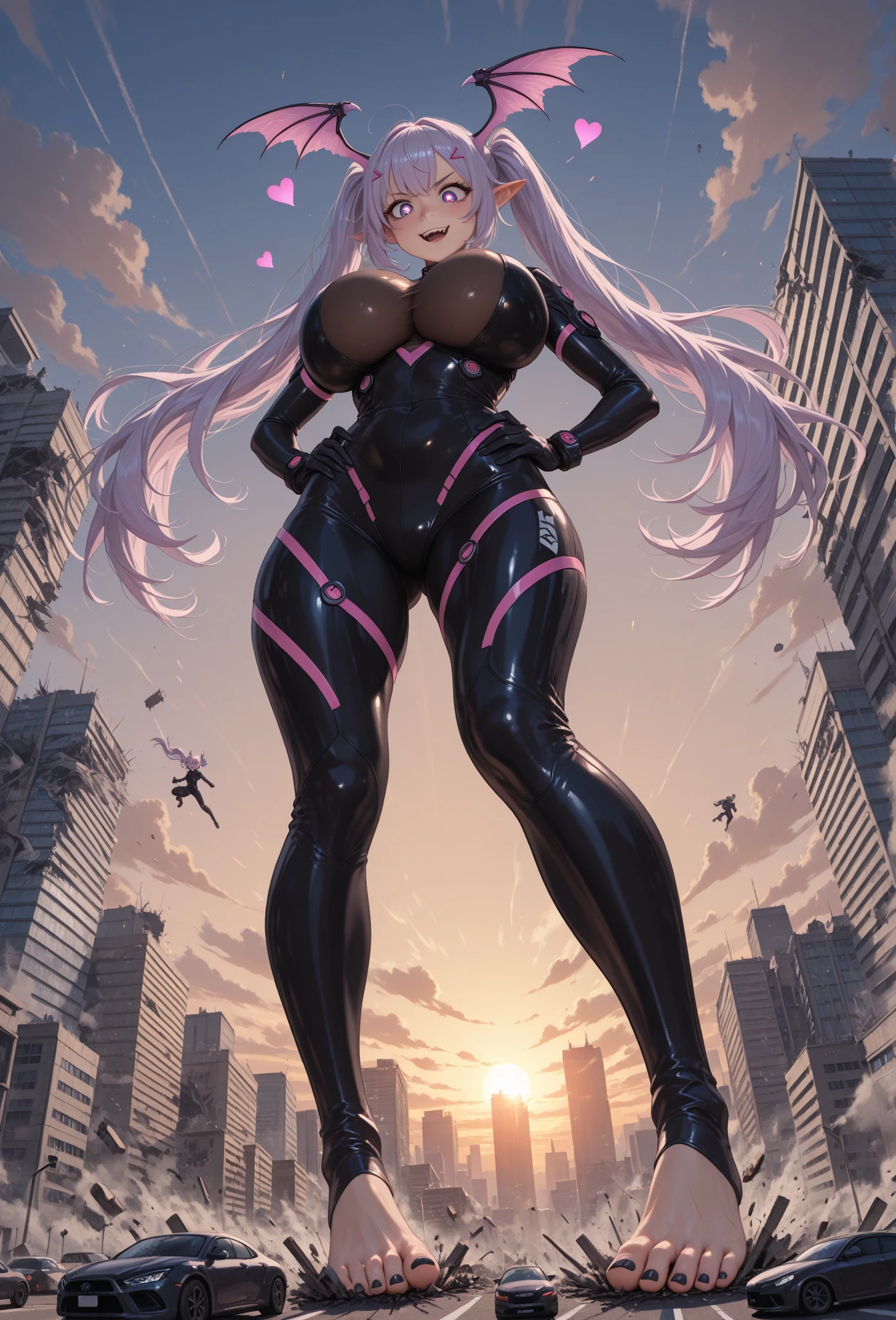 Giantess woman masturbating in the tiny city with tiny humans in her pussy. hentai, xxx, masturbation, macrophilia