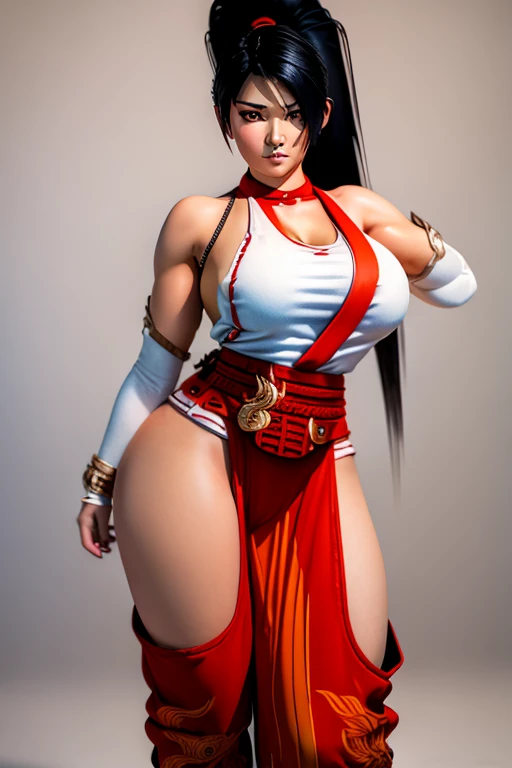 Beautiful lady who is Half African and half Japanese. Dark skin. Asian facial features. thick long hair in African braids. Wearing colorful Laplander outfit. ultra-thin-waist, ultra-wide-hips, large breasts.

