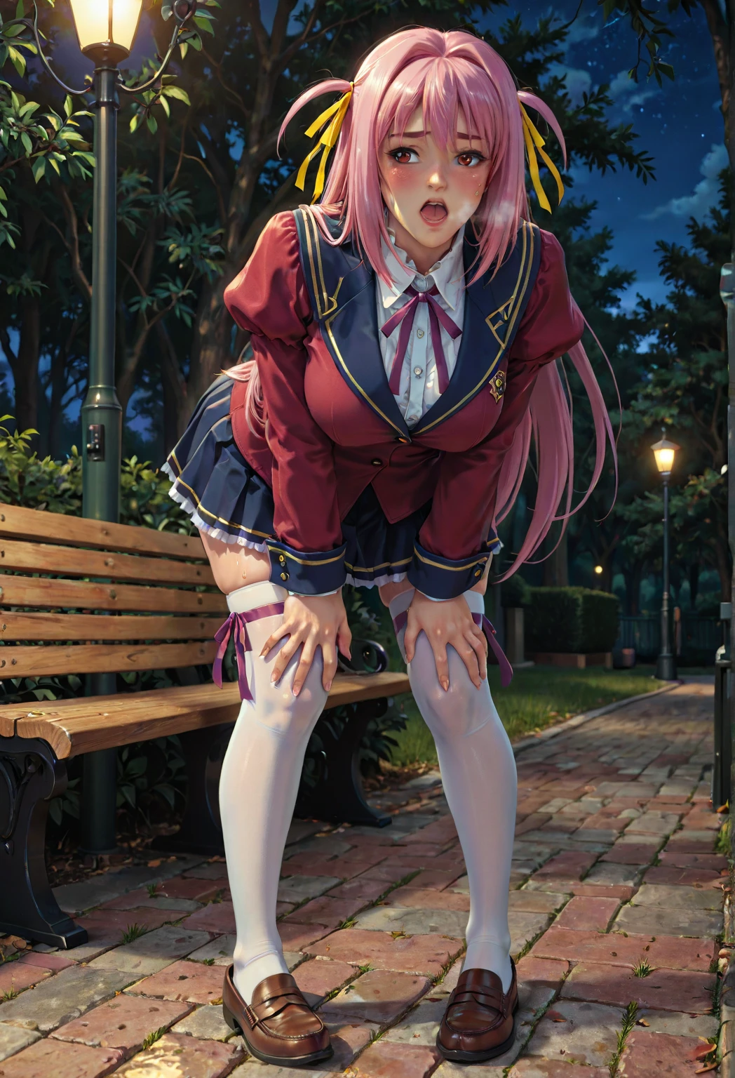 (((((Best Quality, 8K, 32K, masterpiece, 1.2)))),{{solo}},((nsfw:1.5)),{{{Character reference: ToLove Ru's Momo:1.2}}},((bob hair style)),((perfect beautiful face:1.2)), slender body, sex machine, bdsm,((bound by sex machine:1.3)), ((inserted dildo into pussy, vaginal dildo:1.3)), high quality of vagina, vivid pussy, ((a lot of public hairs:1.4)), embarrassed, blush, looking at viewer, focus on crotches,