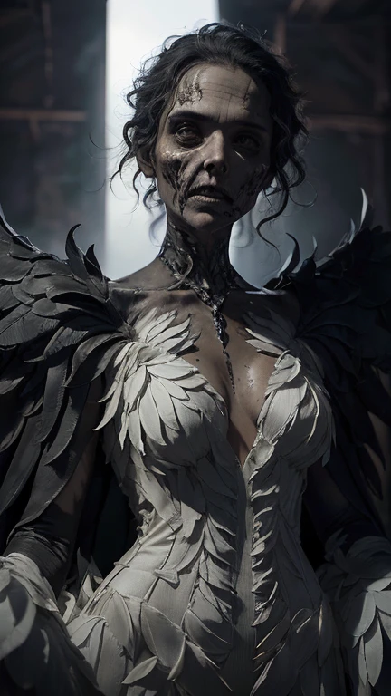 (32K:1.5, Dark fantasy:1.4, Highest quality, masterpiece, Ultra-high resolution), Perfect dynamic composition:1.3, Horror Portrait, chaos, Dark Background:1.3, Prisoner, slave, Dark Demon World, (Detailed tattoos on the whole body:1.4, Wearing elaborate jewelry:1.4), Very detailedな肌と顔の質感:1.3, Very accurate, Very detailed, (Cute and sexy succubus demon with big wings:1.3, Incredibly slim body:1.3, beautifully、beautiful:1.3), Horn, Fair skin, Sensual posture, ((Dressing properly in bloody and badly torn clothing:1.3)), Medium chest, (Big eyes that exude beautiful eroticism:0.4, Feel the intense caress:1.0, Please open your mouth a little, lipstick, Feel the beautiful eroticism:0.9, Too sexy and cute:0.8, charm的な:0.8), ((Covered in mud:1.5, Physical pain:1.6, Lots of chains:1.6, Countless chains tangled in clothes:1.6, Chain your right arm:1.5, Chain the left arm:1.5, The right leg is bound with a shackle and chain:1.5, The left leg is bound with a shackle and chain:1.5)), Super long blonde curly hair, Earrings, necklace, bracelet, romantic, mysterious, elegant, Object of admiration, original, dramatic, artistic, Innovative, charm, Heartful, Fancy, sense of openness, sense of cleanliness, special, exciting, Extreme, Tilt, sense of loss, sorrow, sorrowの表現, ((大人のcharm, 女性的なcharm))