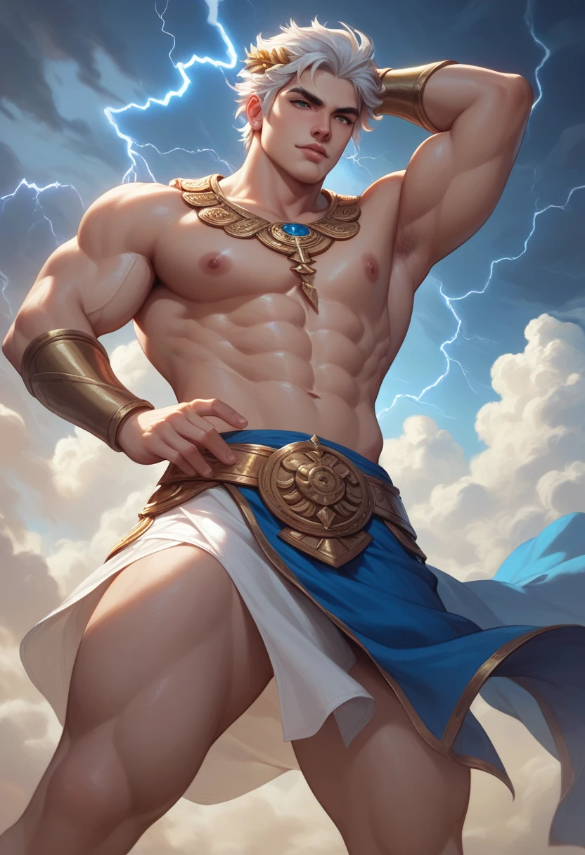 Cartoon image of an old man with a sword and a cloak, angry god Zeus, Greek god, storm Egypt, Hermes, portrait of the Greek god Ares, Zeus, Greek god, portrait of Zeus, portrait of Zeus, portrait of rugged Zeus, portrait of the demigod Hercules, god Olympus, legendary god holding spear, warrior of Atlantis