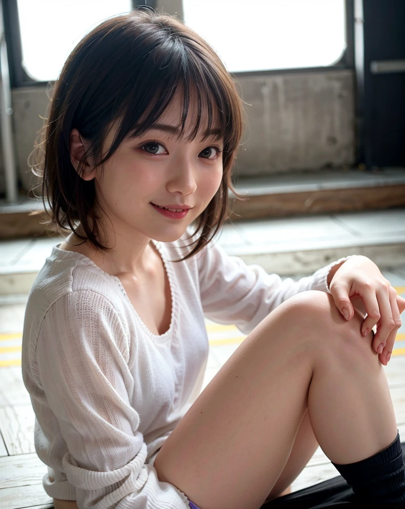 (Walking along Tokyo Street、Standing on a street corner)、(Black tight turtleneck dress:1.4、Tight mini dress:1.3、Bodycon、(Black Stockings:1.2、Wearing pantyhose that reach above the knees)、(the visible part of someone's thighs between their skirt or shorts and their knee-high socks:1.34、Absolute area))、(Realistic、Like a photograph、Live Action、8K, Photorealistic, RAW Photos, Best image quality: 1.4), Single-lens reflex camera、RAW Photos, Highest quality, Realistic, Highly detailed CG Unity 8K wallpaper, Written boundary depth, Cinematic Light, Lens flare, Ray Tracing, Realistic background、((Ultra-dense skin))、 1 female,Cute busty Japanese woman、(Japanese office lady walking down Tokyo street at night)、((whole body:1.5),Look away:1.1、Short Bob Style:1.2、I like that style、Stylish、Very detailed、Pay attention to the details、The perfect outfit、(White skin)、Beautiful legs:1.1,View from below、Accurate hands、Accurate legs、Detailed hand and fingers、Anatomically correct body