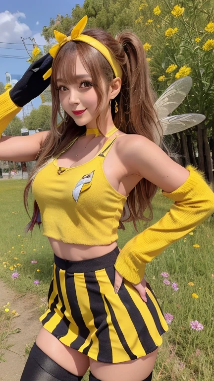 Create a woman dressed as a pikashu
