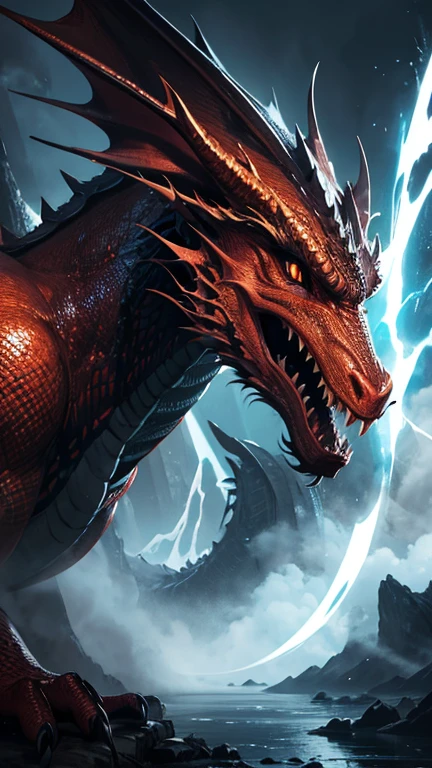 A logo with a dragon breathing fire
