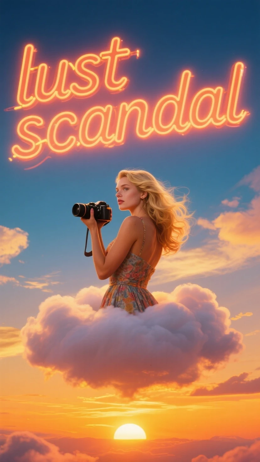 (best quality,4k,8k,highres,masterpiece), ultra-detailed,(realistic, photorealistic, photo-realistic) a Beautiful shapely Blonde standing on a tropical beach wearing a white string bikini, she is holding a sign that says in capital letters (Steve's Slideshow) LARGE BOOBS, (waves breaking on the beach,)