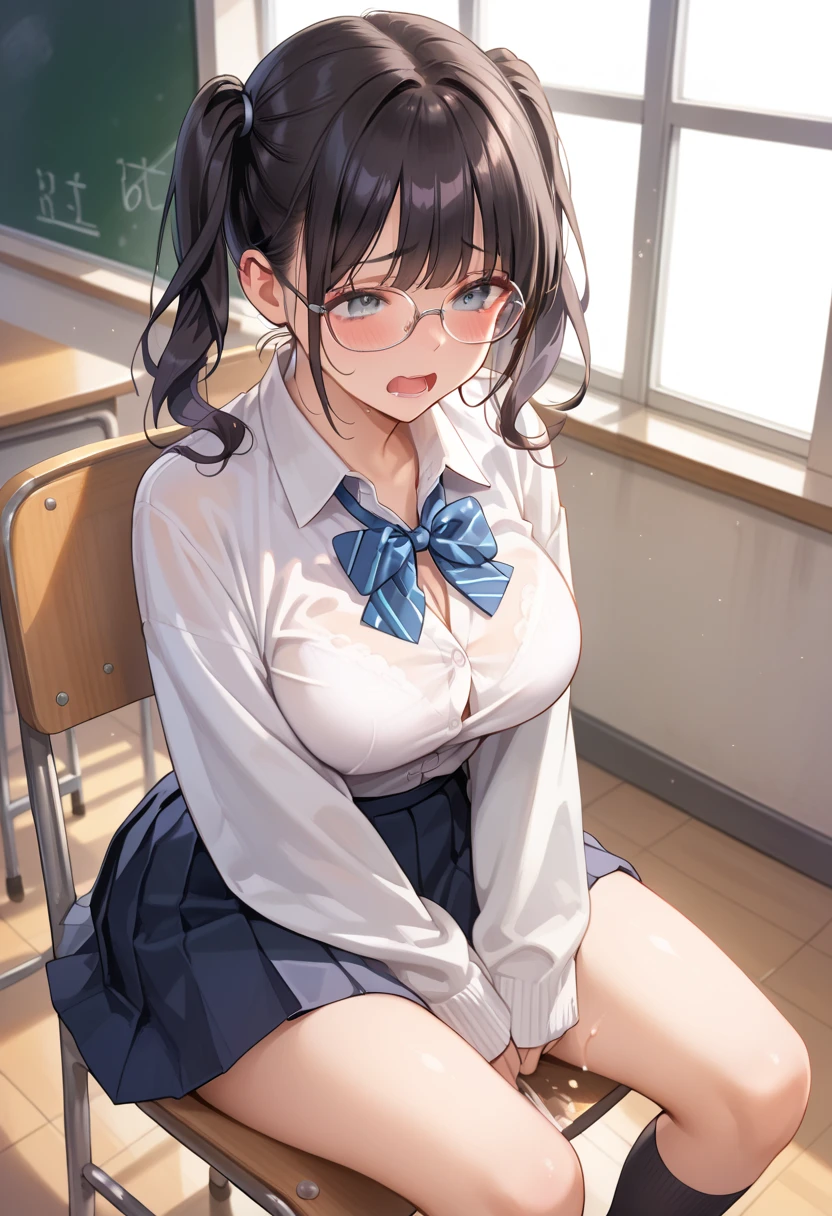 (((masterpiece,Highest Resolution,4K High Resolution,Crisp image quality:)Pussy juice(Detailed Hair,)(Inserting a dildo into a beautiful pussy)((Beautiful black hair braids,Glasses,School Insurance Doctor,Insurance Classes,Health Room,Masturbation lesson))(28years old cool woman)(Beautiful big ,Beautiful nipples,Teaching books,Blushing and embarrassed,Spread your legs wide in an M shape,)teacher uniform lipstick,Pussy juice,Pubic hair,(White:1.2)