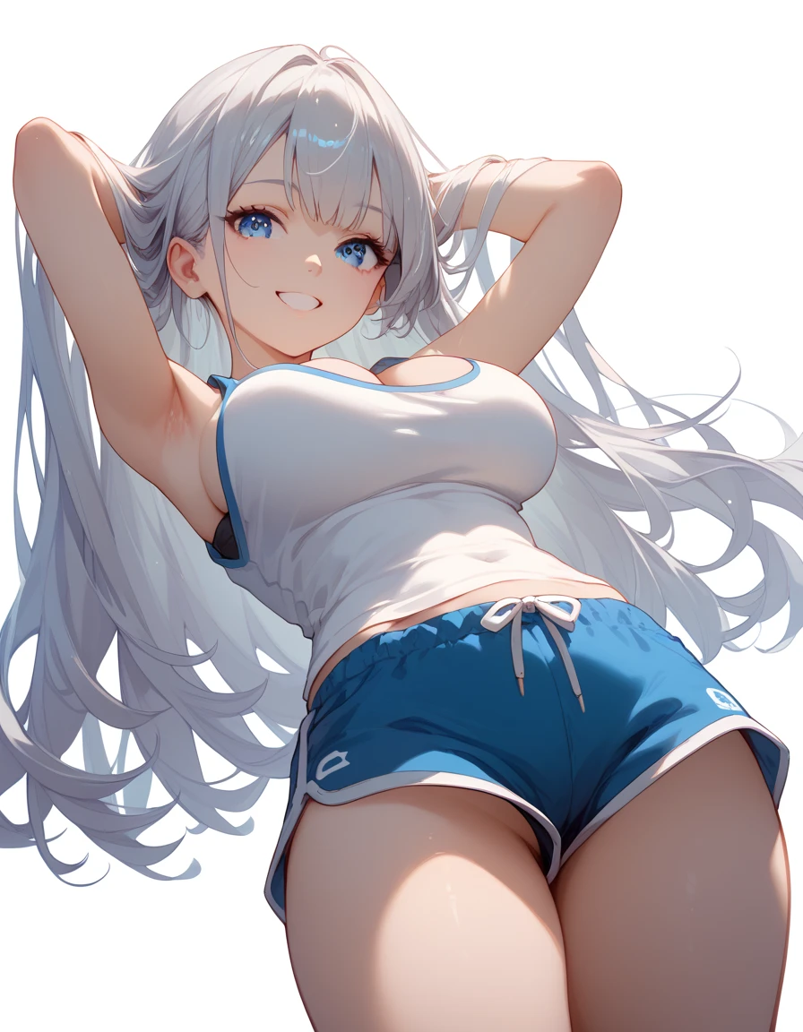 (best quality, masterpiece), 1 girl, centaur, It takes, sports bra, 아름다운 소녀 perfect white tiger photo, perfect white tiger photo