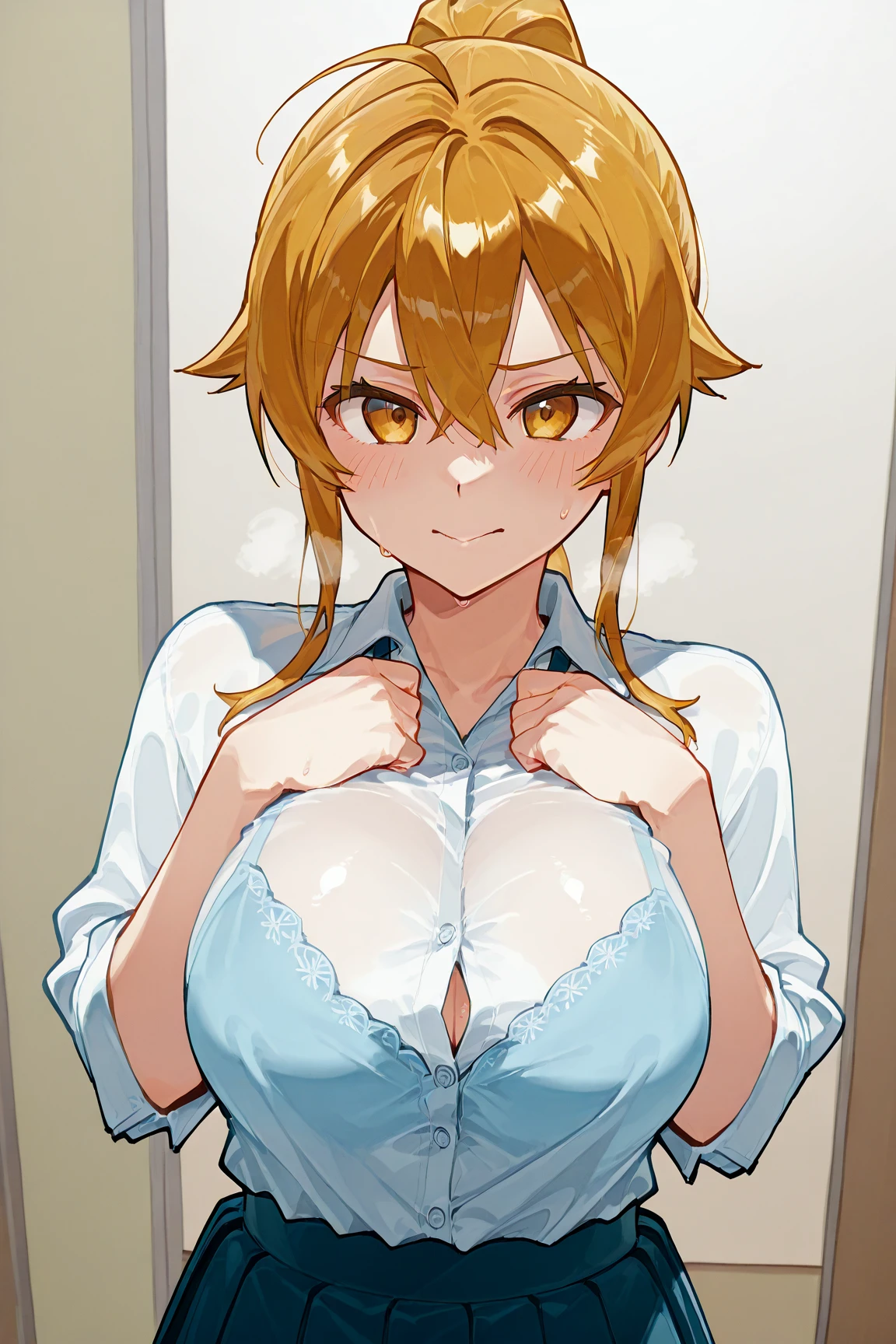 Score 9, Score 8 up, Score 7 up, The evaluation is questionable,
Detailed Background, Glowing Skin,tenjouin asuka
brown eyes, long hair, blonde hair, brown hair, hair between eyes, straight hair
breasts, medium breasts,Off the shoulder, 最high quality, masterpiece, Very detailed, high quality, High resolution, One girl, Mature Woman, Low Ponytail, beautiful, beautiful and perfect face, Detailed eyes, smile, Open your mouth, View your viewers, (Sporting goods, Yoga pants), sweating, Large Breasts, Cleavage, Big Ass, Curved body, throw, Close-up shot, from the front, whole body, Are standing, at home, open the door, Leaning forward