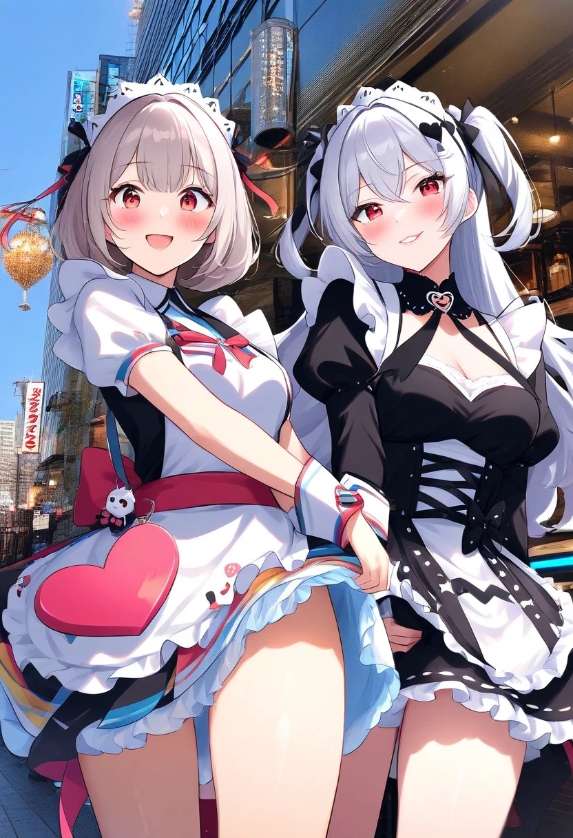 silver hair, twintails, mask, blindfold, mole under mouth, @ @, cat ear headphones, blush, heart in eye, endured face, naughty face, torogao, tired