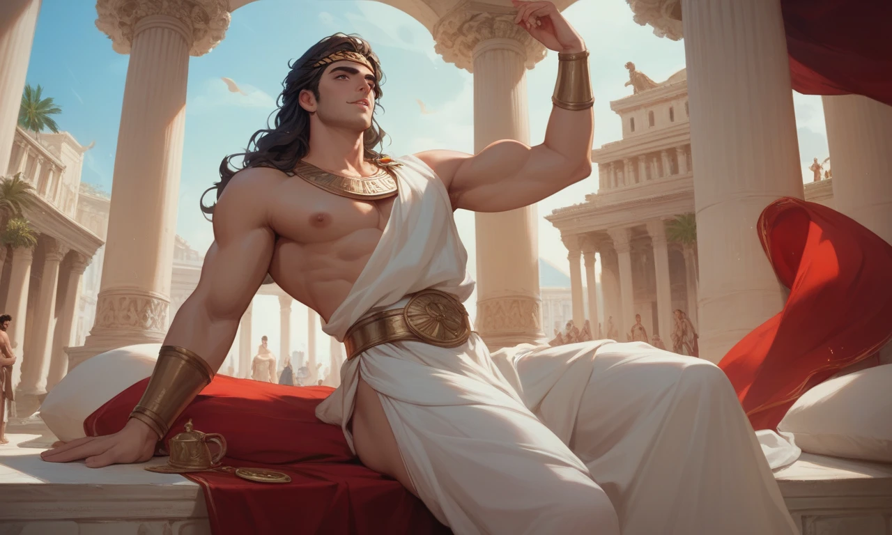 40 year handsome old elf, pale skin, blonde hair, abino skin, long straight hair, wearing elfin , sitting , mustache, piercing blue eyes, brown hair, pronounced brow ridge, strong jaw, high cheekbones, (complete body:1.5), sitting on a bed spreading his legs, very beefy muscles, bulging biceps, bulging triceps, bulging pectorals, bulging quads, bulging trapezoids, wide shoulders, bulging calves, bulging forearms, hairy, (giant:1.5), tall, solo person. Art deco masterpiece, alpha male, at night, skull, nightmare, fire, intricately detailed, sharp focus, extremely detailed, dark fantasy, glowing, colorful painting, rich color, HDR, octane render, digital illustration, cinematic light, sitting on the throne, Explore the beauty of a moonlit cemetery, with weathered tombstones, crypts, and the feeling that the spirits of the departed may not be at rest